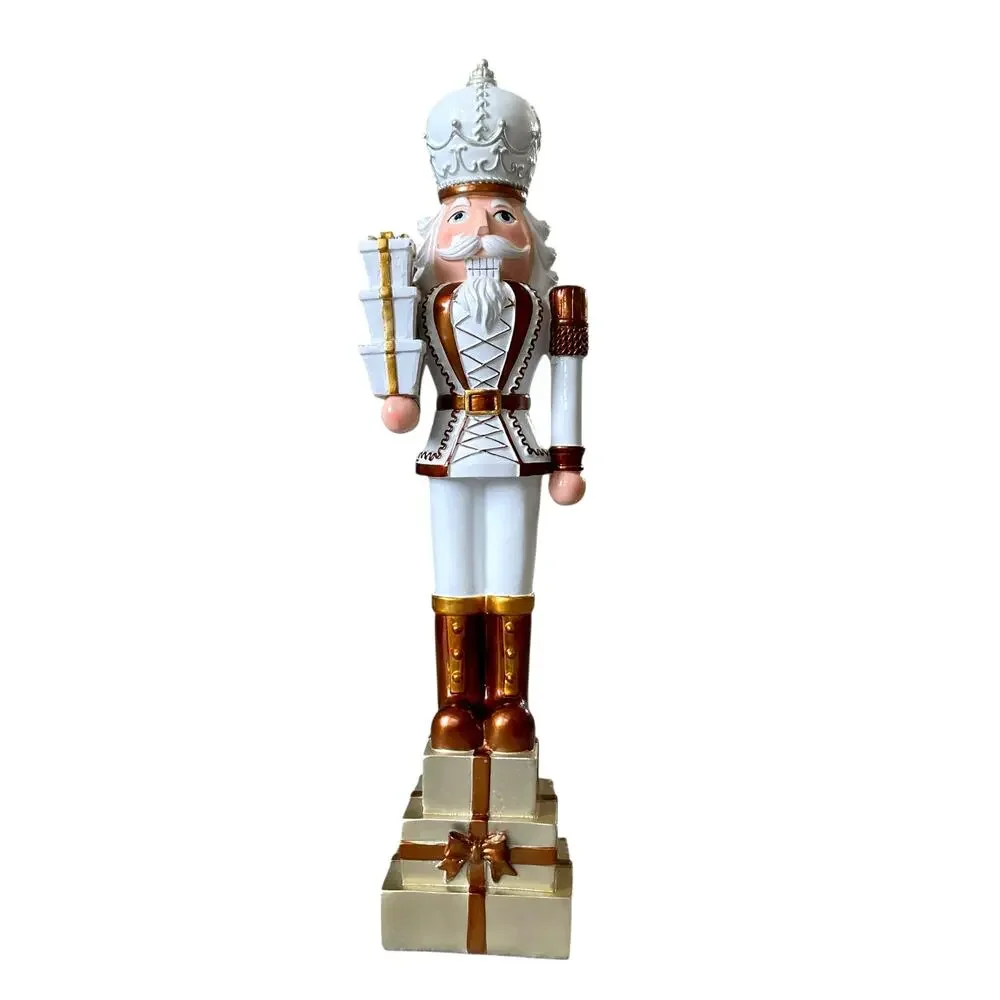Gold & White Christmas Nutcracker King w/ Gifts 20